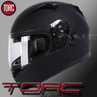 TORC DUAL VISOR SCREEN FULL FACE MOTORCYCLE HELMET FLAT BLACK DOT ECE 
