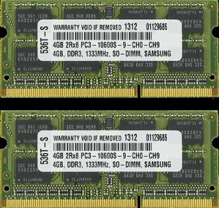 8GB (2X4GB) MEMORY FOR HP ELITEBOOK 2540P 2740P 8440P 8540P 8440W 