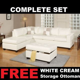   Sectional Couch Sectionals 3 PC Set Bonded Leather Match Living room