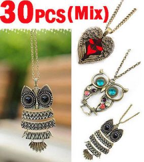 Wholesale 30pcs Fashion Copper jewelry Gift Popular Owl Pendant 