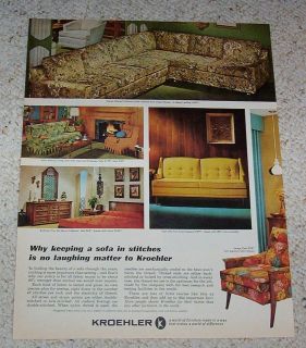     Kroehler living room sofa bedroom furniture vintage 1 page ADVERT