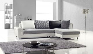 modern contemporary fabric and leather sectional sofa chaise set couch