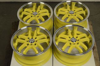   4x100 Yellow Rims Accord Mini Cooper Yaris Jetta Lancer ZX2 Wheels