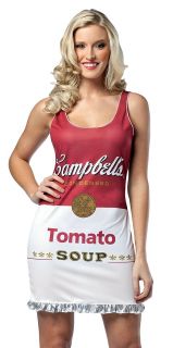 Womens Funny Campbells Tomato Soup Can Dress Halloween Costume