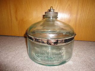 ANTIQUE 1919/1920 GLASS KEROSENE STOVE FILLER OIL JUG