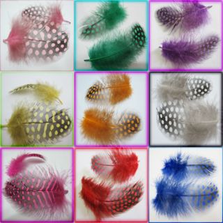 New20Pcs Pretty Guinea hen feather fringe 2 4inch 9Colors 1 for Craft 