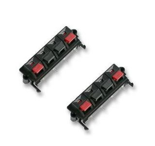 2PC 4 POLE PRO SIGNAL PUSH IN SPRING LOADED SPEAKER TERMINALS BRAND 