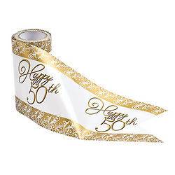 25ft Gold Filigree 50th Anniversary STREAMERS Wedding Decoration 