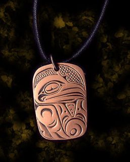 NEW Native Pewter Haida COPPER RAVEN NECKLACE