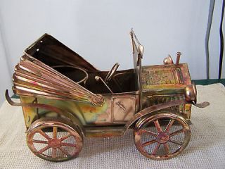 Model T Car Truck Copper Metal Art Planter country man Decor
