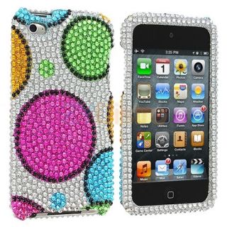 Pink Green Blue Bubbles Bling Rhinestone Case Cover for iPod Touch 4th 
