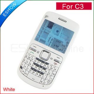 New White Full Housing Cover + Keypad for Nokia C3 C3 00 To Replace 