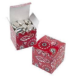 12 Red Bandana 2 Favor Boxes Wedding Party Supplies