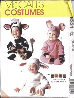 UNCUT McCalls Sew Pattern Toddler Tom Arma Halloween Costume 8331 Pig 