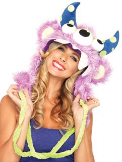 Cute Pink Purple Furry Monster Costume Hat Hood Adult