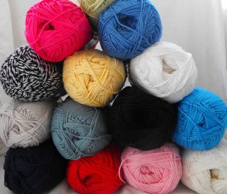 Wendy Supreme 100% luxury mercerised cotton DK 100g ball yarn