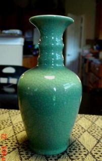 China Blue Seymour Mann 9 in. Soft Green Crackle Look Vase