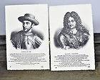 Antique Early 1900s French Postcards Historical Figures, uncut edges 