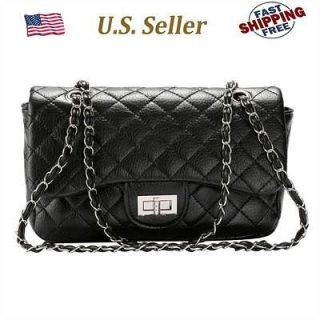   Quilted Chain PU Leather Shoulder Hand Bag Cross Body Bag Purse