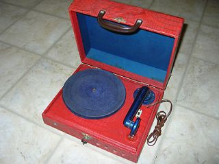 c1950 PORTABLE RECORD PLAYER 78rpm ELECTRIC NO AMPLIFIER