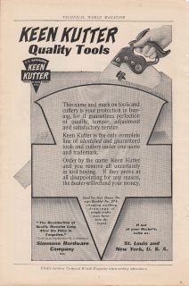   Simmons Hardware Co St Louis MO Ad Keen Kutter Quality Tools Hand Saw