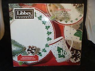 16 Piece Christmas Holiday Dinnerware set Christmas Dishes Libbey 