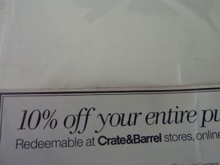 Crate & Barrel 10% off your entire purchase coupon