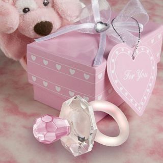 Choice Crystal Baby Girl Pink Pacifier Shower Favor Gift Favors