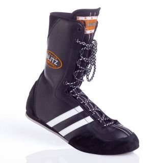 Blitz Kids Pro Leather Boxing Boots Black/White