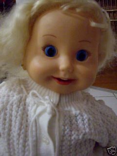 VINTAGE TALKING CRICKET DOLL WITH HER CHAIR