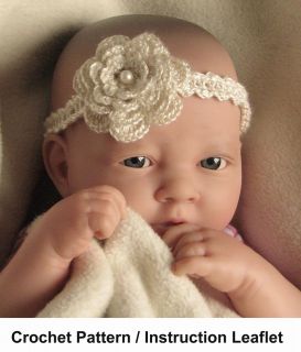 CROCHET PATTERN / INSTRUCTIONS Baby Headband with flower trim   Ref 