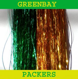 Green Bay Packers Hair Tinsel Team Colors 100% Silk 20 Stands Green 