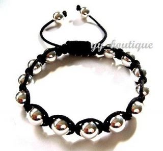 SHAMBALLA BRACELET Weighty 925 Silver Beads Friendship Macrame UNIQUE 