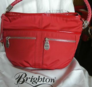 Brighton Ellie Small Bucket Handbag Pink Microfiberw/ Leather Trim