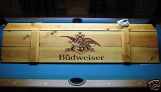 New Budweiser Pool Table Light & Cue Rack Combo 