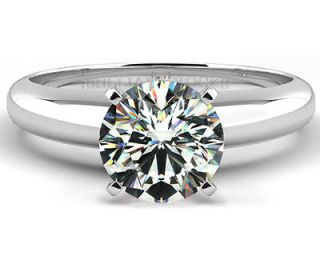Carat H Round Brilliant Cut Diamond Solitaire Engagement Ring 14K 
