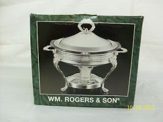 Wm. Rogers & Son Silver plated Food Warmer Chafing Dish NEW NRFB