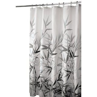 InterDesign Anzu Shower Curtain Gray Bamboo Design Elegant Stylish 