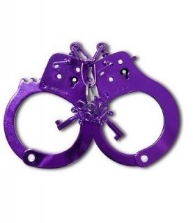 Metal Handcuffs Restraints Wrist Cuffs (NOT Professional Use)   Purple 
