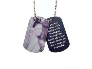 Photo Dog Tag Custom Engraved Your Picture Necklace