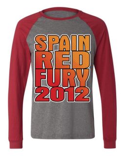   Fury 2012 Long Sleeve Baseball T shirt Spain Football World Cup FIFA