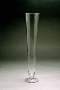 Wholesale Clear Trumpet Glass Vase 4.25 Opening x 19 Height (8pcs 