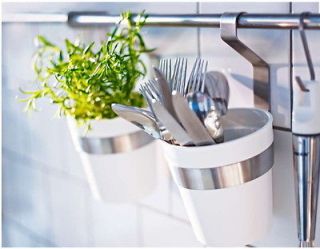 IKEA cutlery caddy plant pot flatware spice jar pens utensil holder 