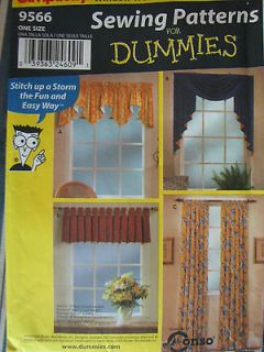  9566 Easy WINDOW TREATMENTS Valance/Swag/Curtains+ PATTERN UC