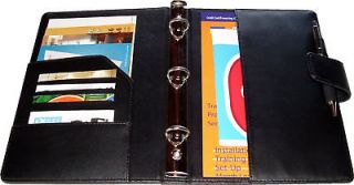 New, Binder Noteboo​k Organizer, Snap Closure, 3 Metal Rings, Black