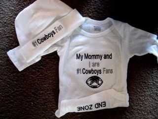Dallas Cowboys Football Baby Infant Newborn Onesie Creeper Hat Set