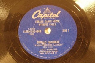 CAPITOL RECORDS SQUARE DANCE JACK BARBOUR STONE BAG 78 RECORD V (A56)