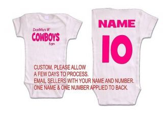 pink cowboys baby onsie romper jersey dallas shirt fan