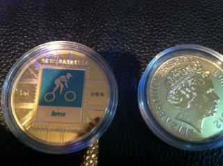   London 2012 Olympic Games paralympics Sports Coin BMX BIKE Gold plated