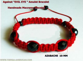   AZABACHE Macrame Bracelet EVIL EYE MAL DE OJO PULSERA amuleto